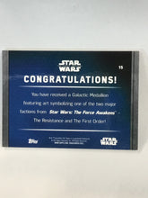 2015 SW BB-8 The Force Awakens Galactic Medallion Card Chrome Base