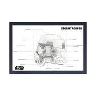 Star Wars - Stormtrooper Helmet Schematic Framed Print