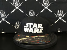 Star Wars Black SnapBack Hat W/ Classic logo. Millennium Falcon vs. Tie Fighter Bill