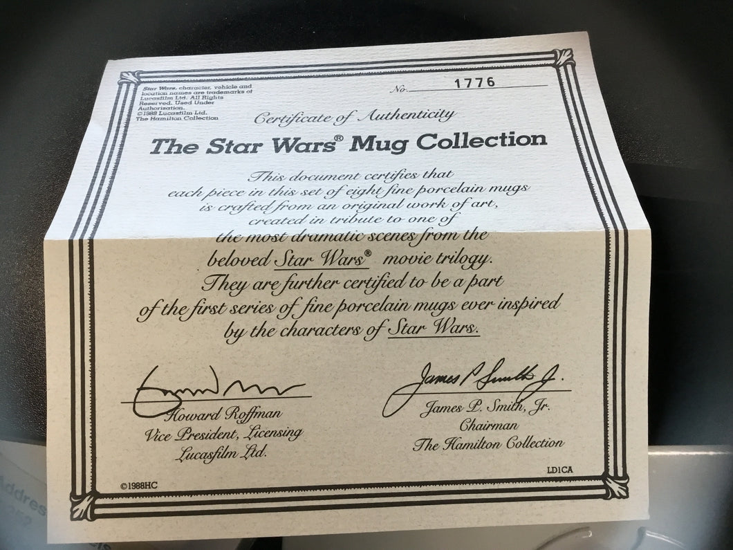 Star Wars Mug Collection w/Certificate of Authenticity