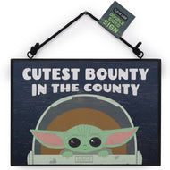 The Mandalorian Cutest Bounty Wood Hanging Sign
