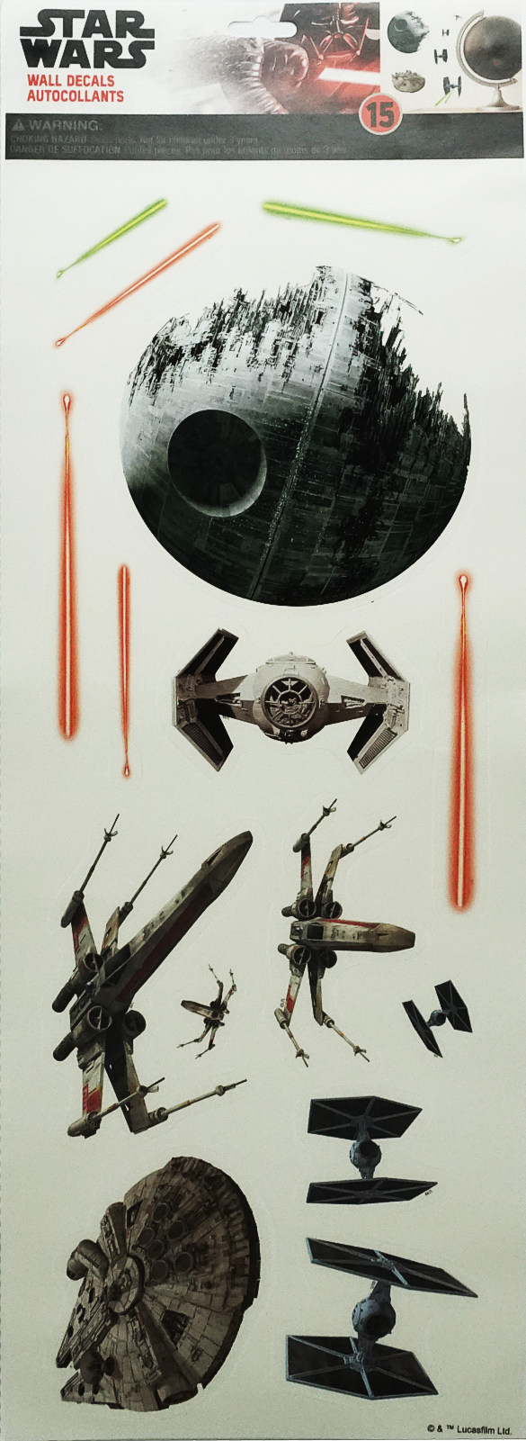 Sticker - Star Wars - Death Star Set - 15 Pieces