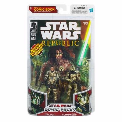 STAR WARS 2009 Comic Book Action Figure 2-Pack Clone Trooper & Commander Bogey Squad