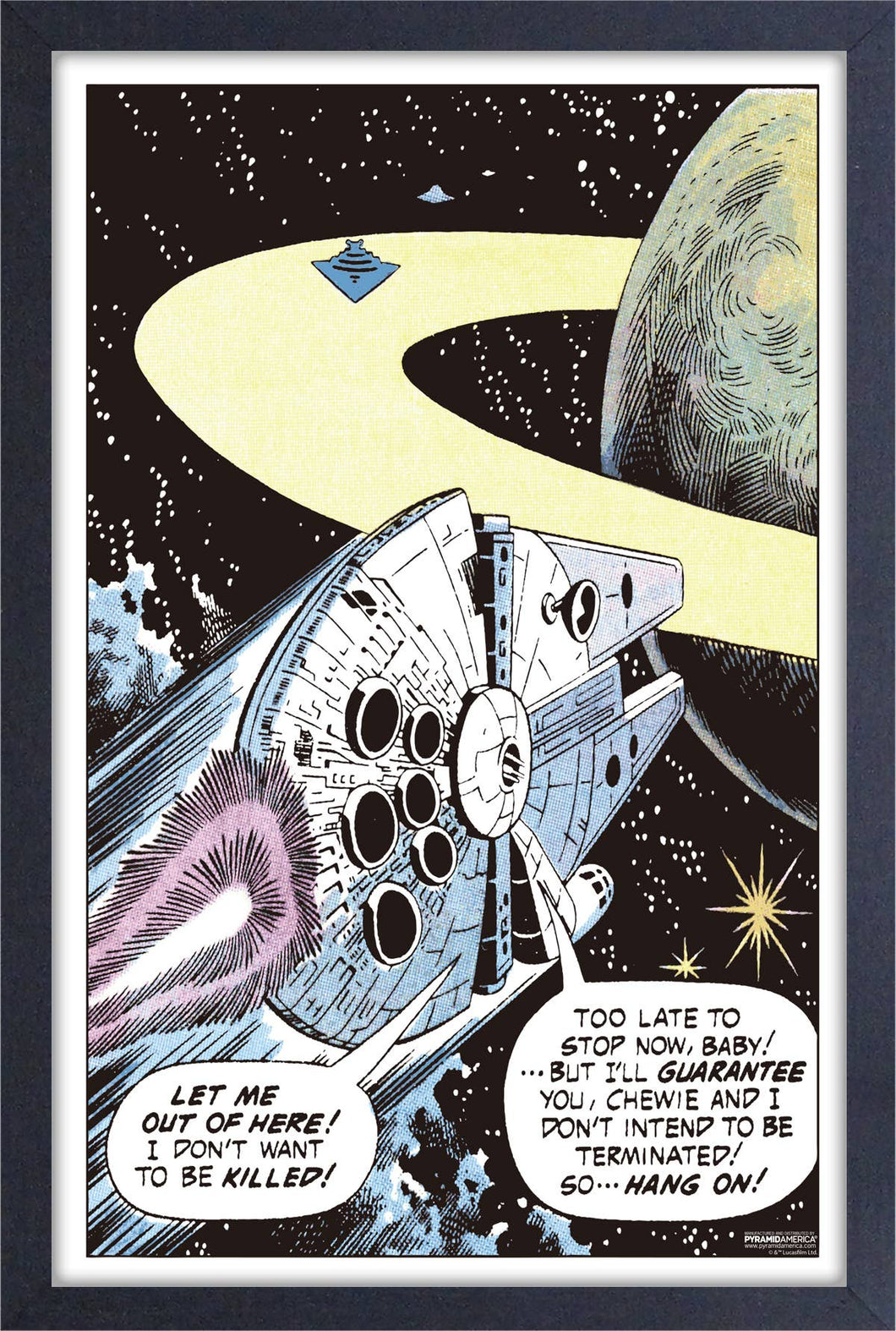 Comic- Millenium Falcon Framed Print