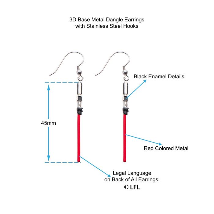 Lightsaber Dangle Earrings