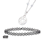 Imperial Symbol Pendant with Black Choker Necklace Set