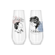 Star Wars Han and Leia 2pc Stemless Fluted Glass Set