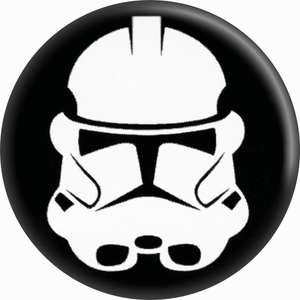 Pin-on Button - 1.25 Inch - Star Wars - Stormtrooper Helmet