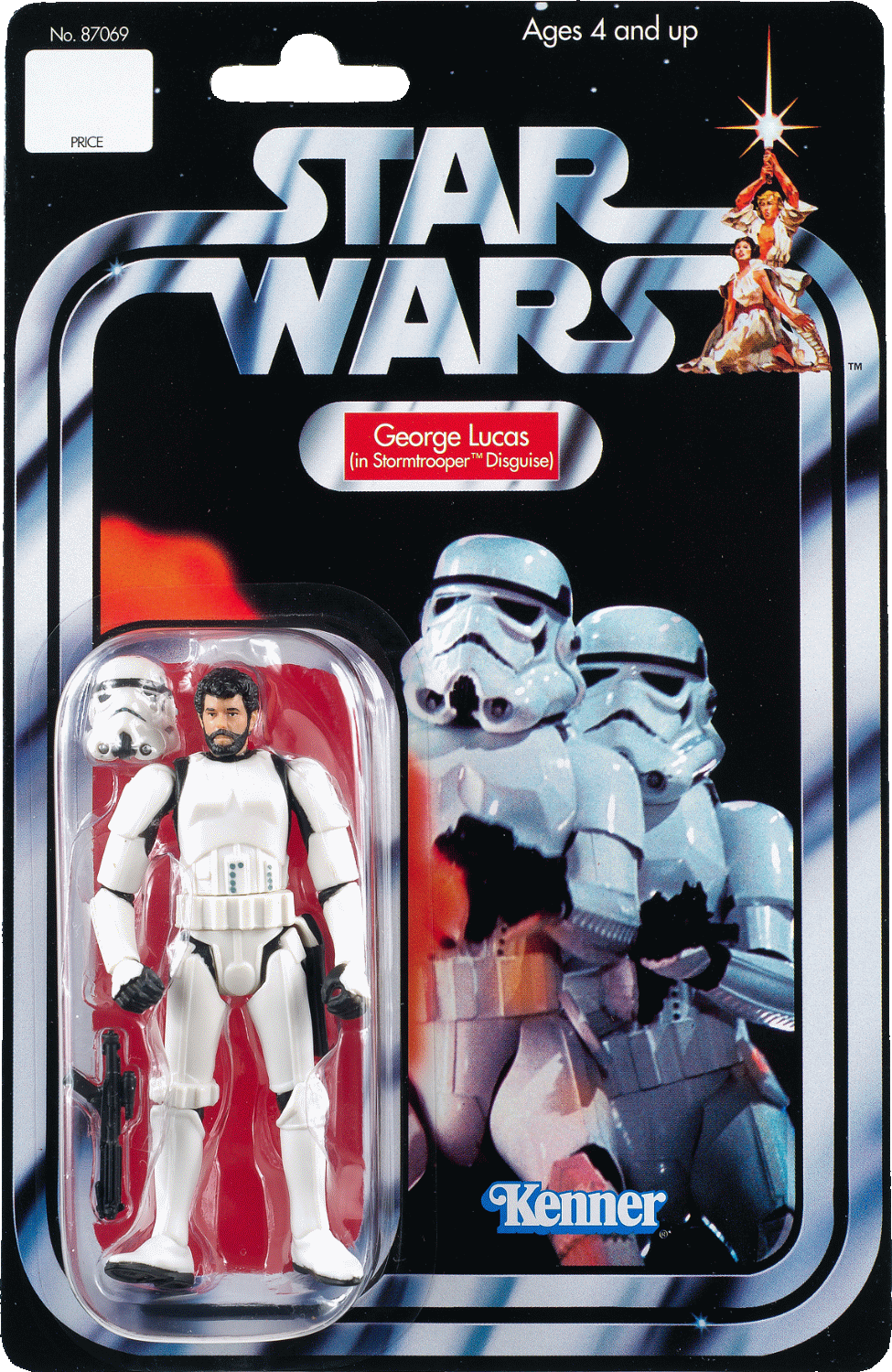 George Lucas in stormtrooper disguise Saga