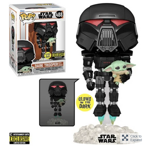 Pop 488 Dark Trooper Grogu Glows in Dark Exclusive