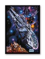 Star Wars - Retro Falcon Poster Flat Magnet (2.5" x 3.5")