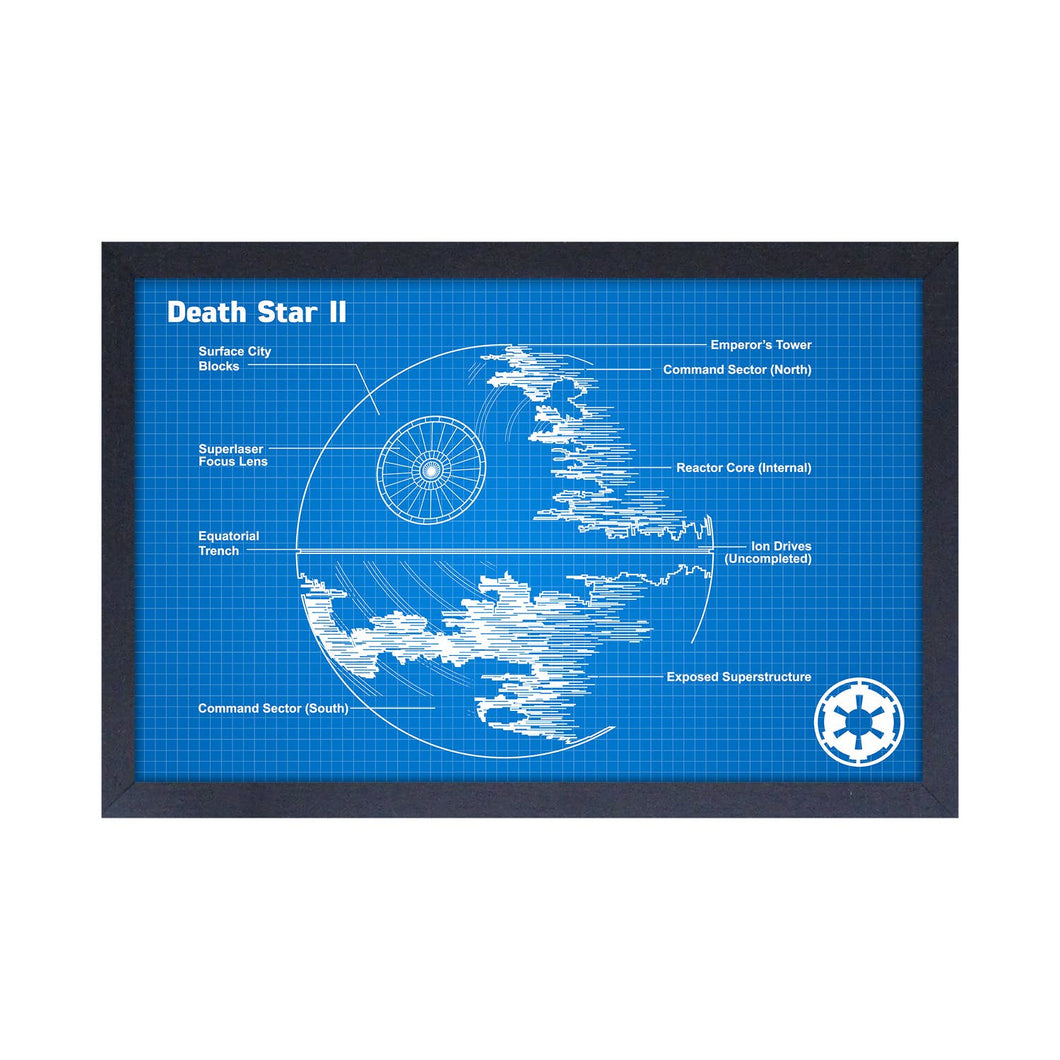 Star Wars - Death Star II BlueFramed Print Framed Print