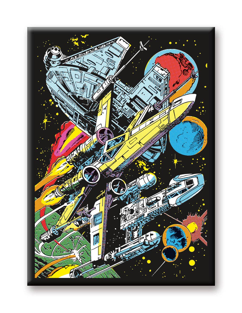 Star Wars - Retro Ships Poster Flat Magnet (2.5